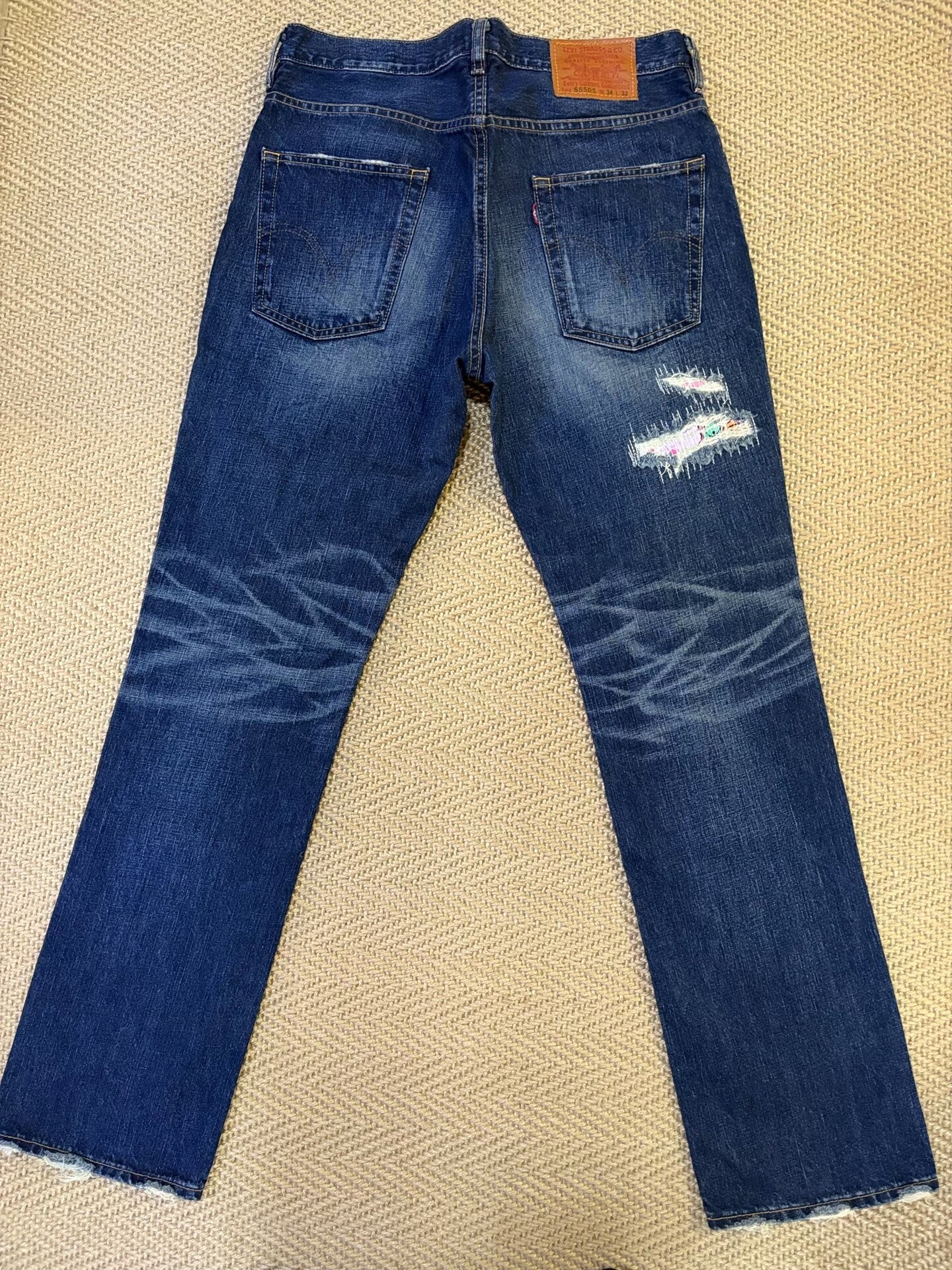 levis x stussy crush 505 distressed jeans