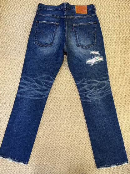 levis x stussy crush 505 distressed jeans