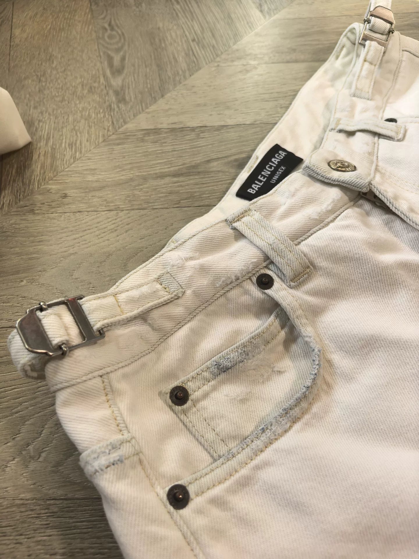 Balenciaga Oversized White Cargo Pants