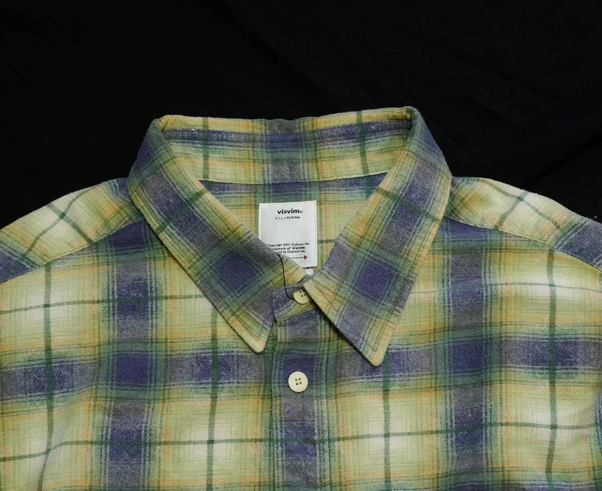 visvim pioneer khadi check long sleeve shirt