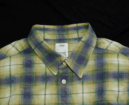 visvim pioneer khadi check long sleeve shirt