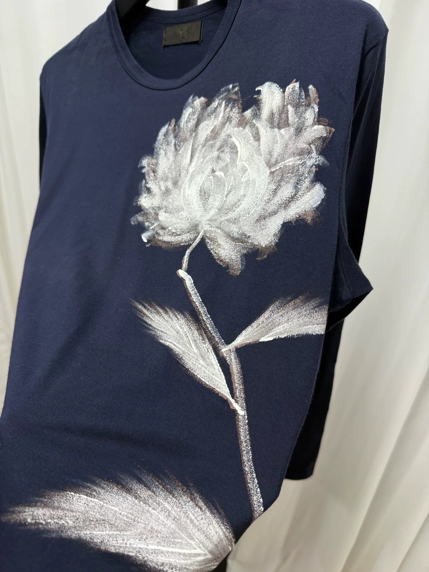 yohji yamamoto men's painted flower long sleeve shirt