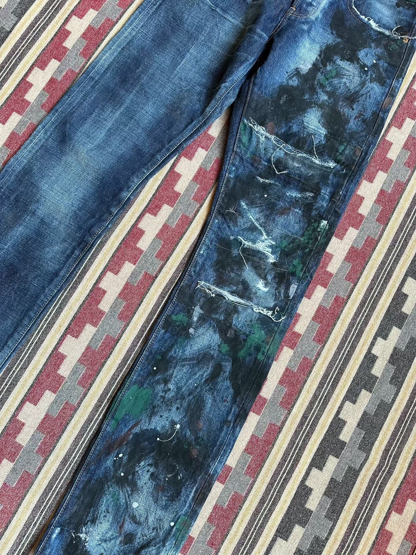 prps noir distressed denim pants from japan