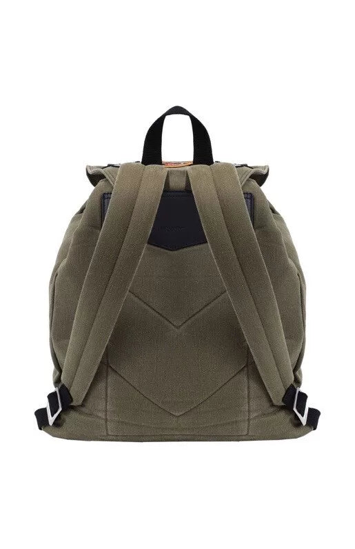 military green patch backpack from saint laurent