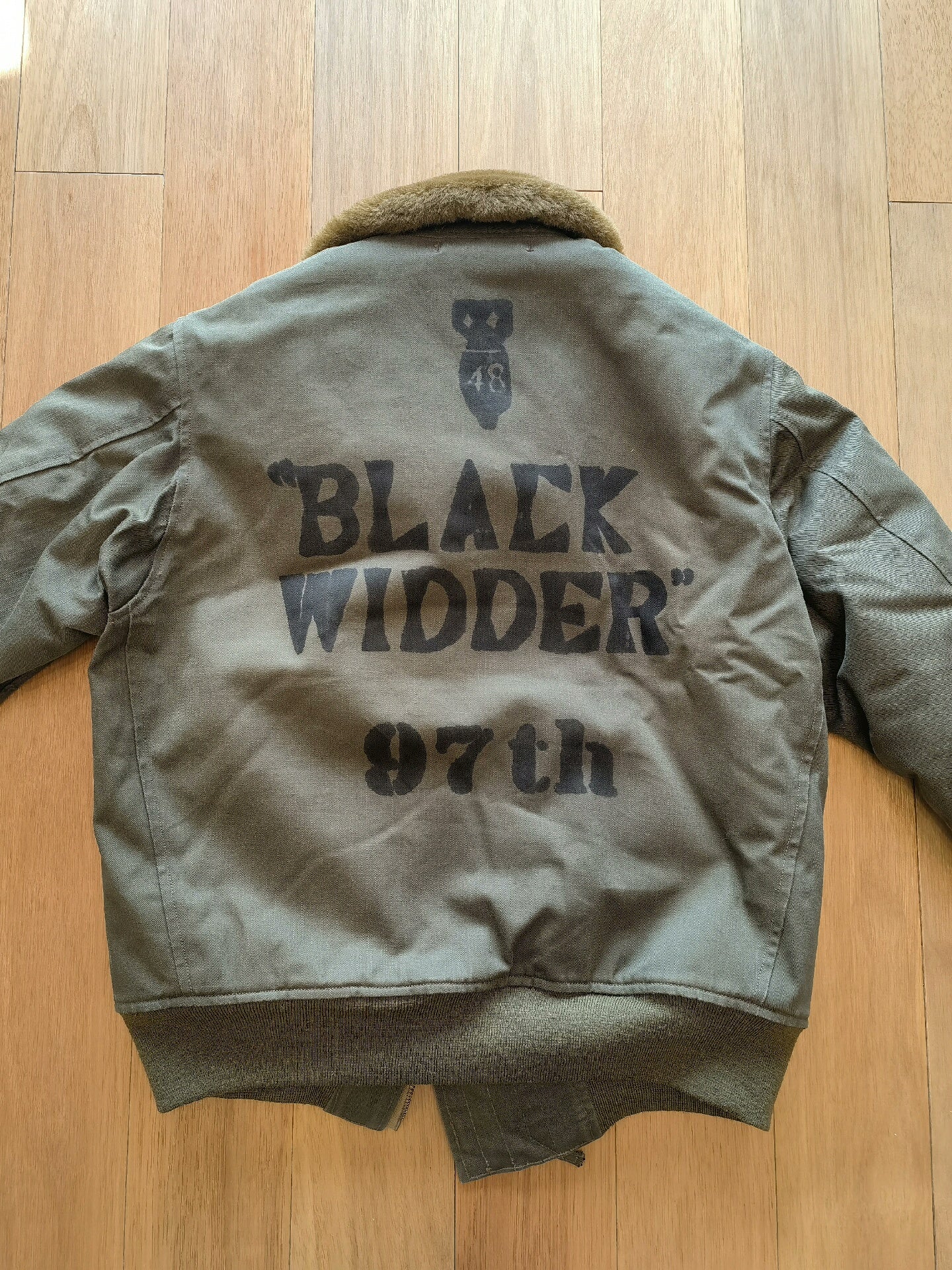Freewheelers B15 Flight Jacket Black Widow Theme