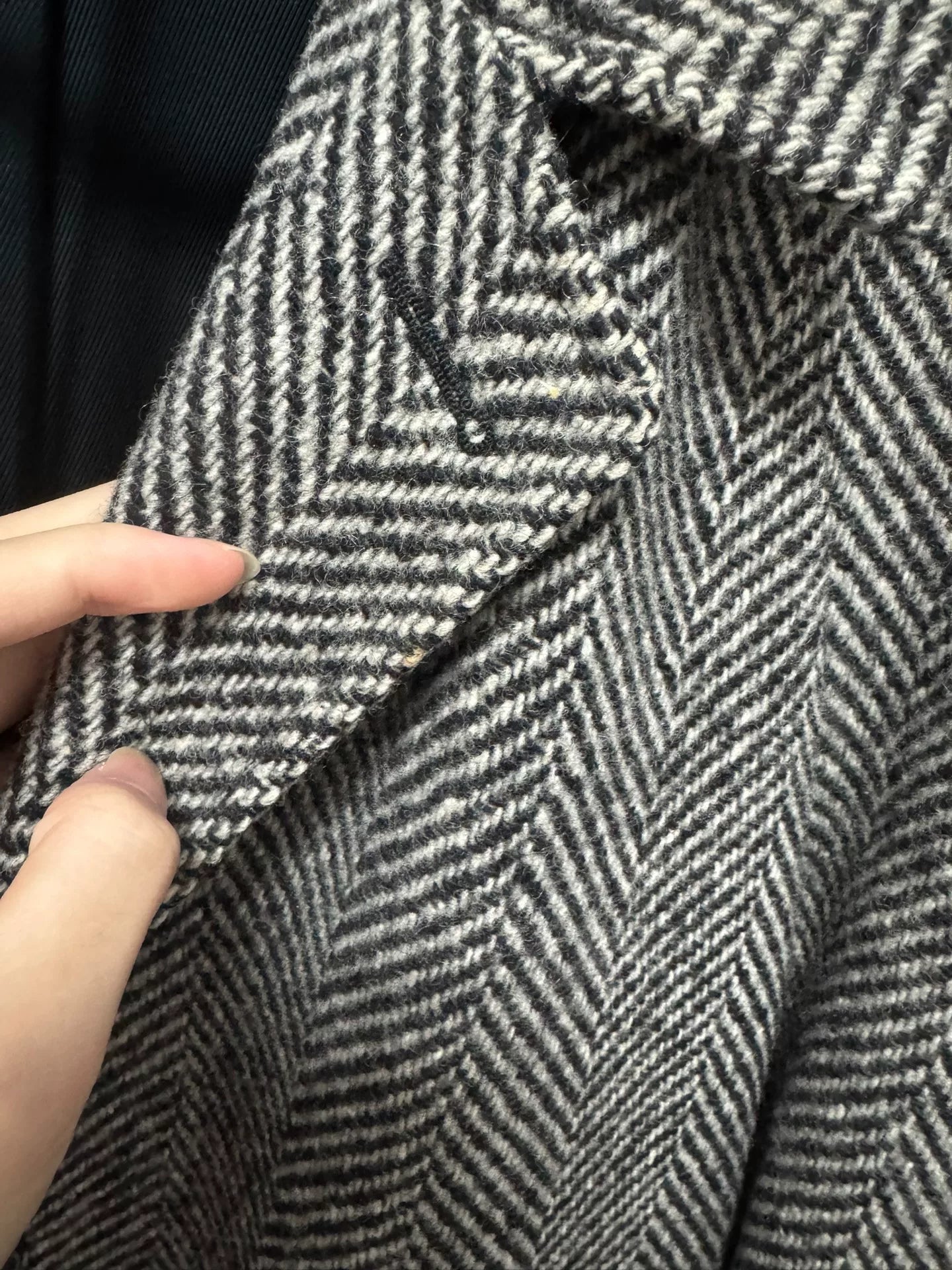 Saint Laurent Wool Houndstooth Coat
