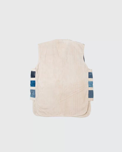 boro hand stitched blue dye vest