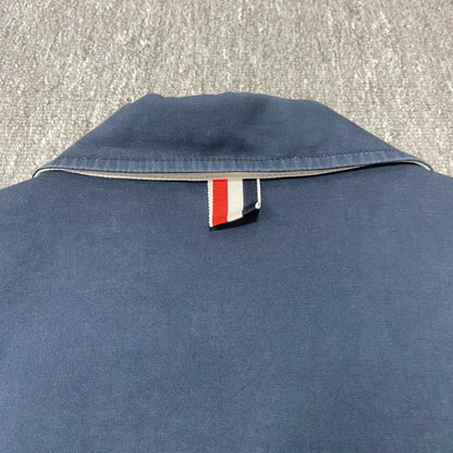 thom browne anchor jacket in navy blue