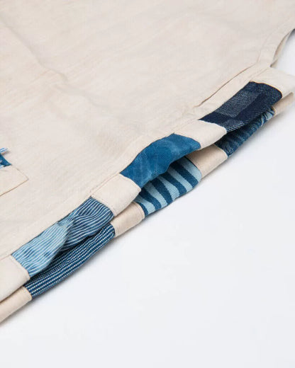 boro hand stitched blue dye vest