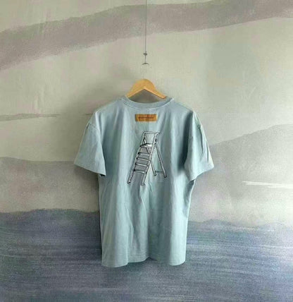 louis vuitton blue embroidered short sleeve shirt