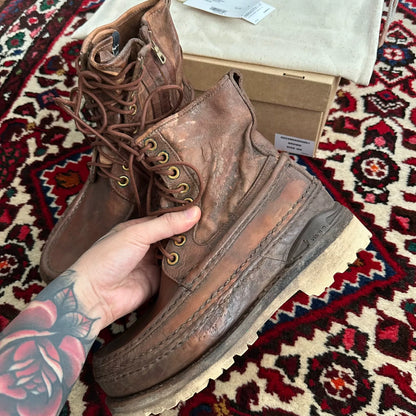 visvim grizzly boots in mud dye finish