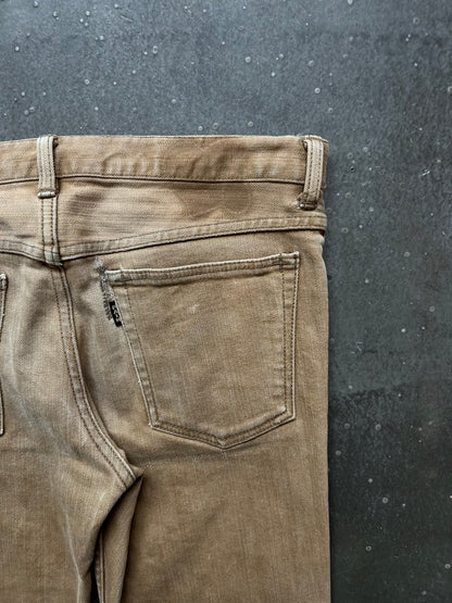 number nine skinny jeans in beige color