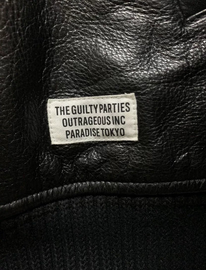 Wacko Maria Leather Baseball Jacket with Lining