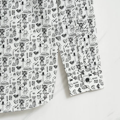 Saint Laurent Men's Graphic Print Cotton Shirt
