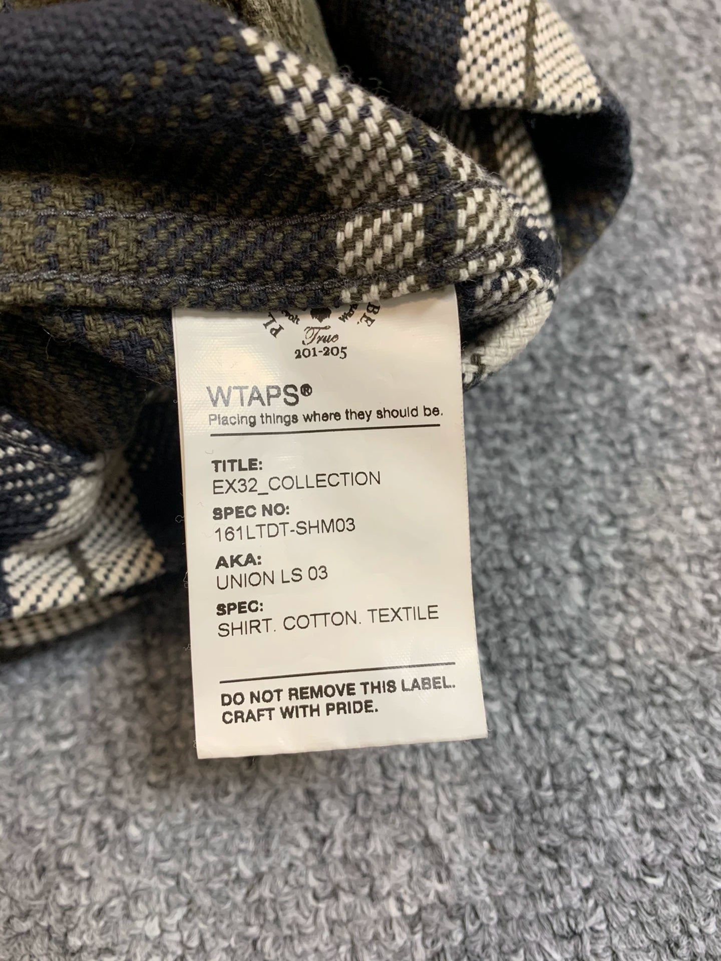 WTAPS UNION LS Check Shirt