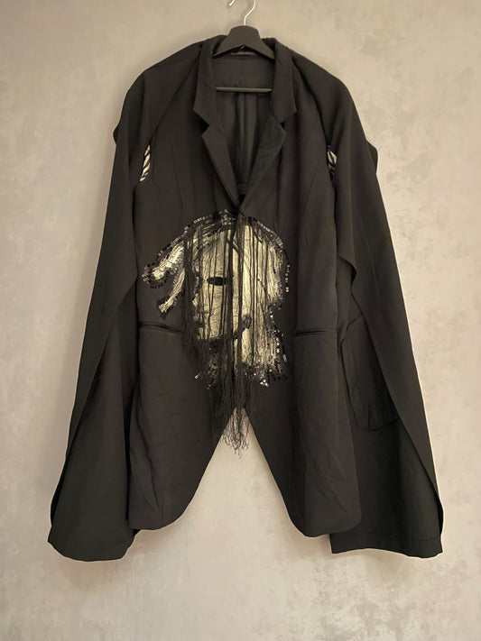yohji yamamoto spider web coat