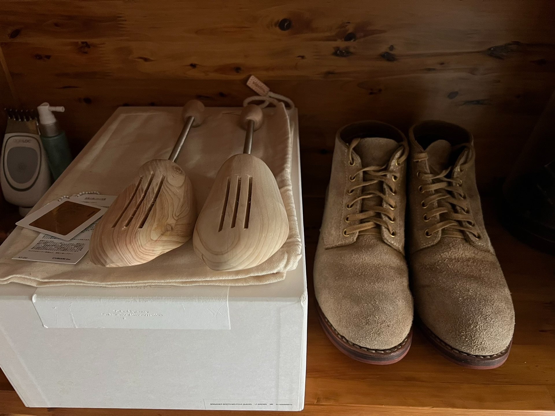 visvim brigadier LT.Brown boots with full accessories