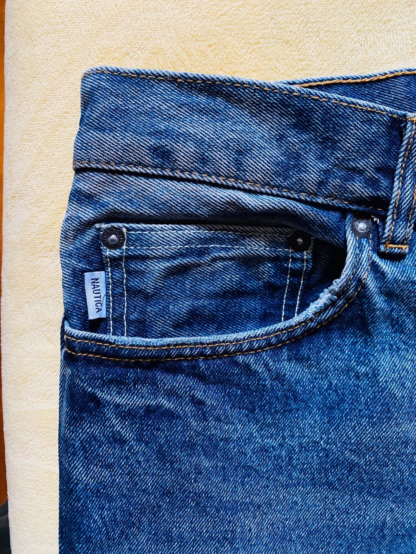 Nautica Beams Washed Embroidered Relaxed Jeans