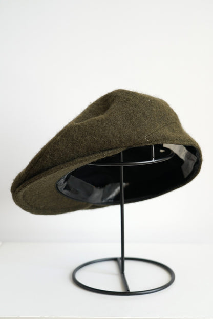 army green wool beret by Yohji Yamamoto