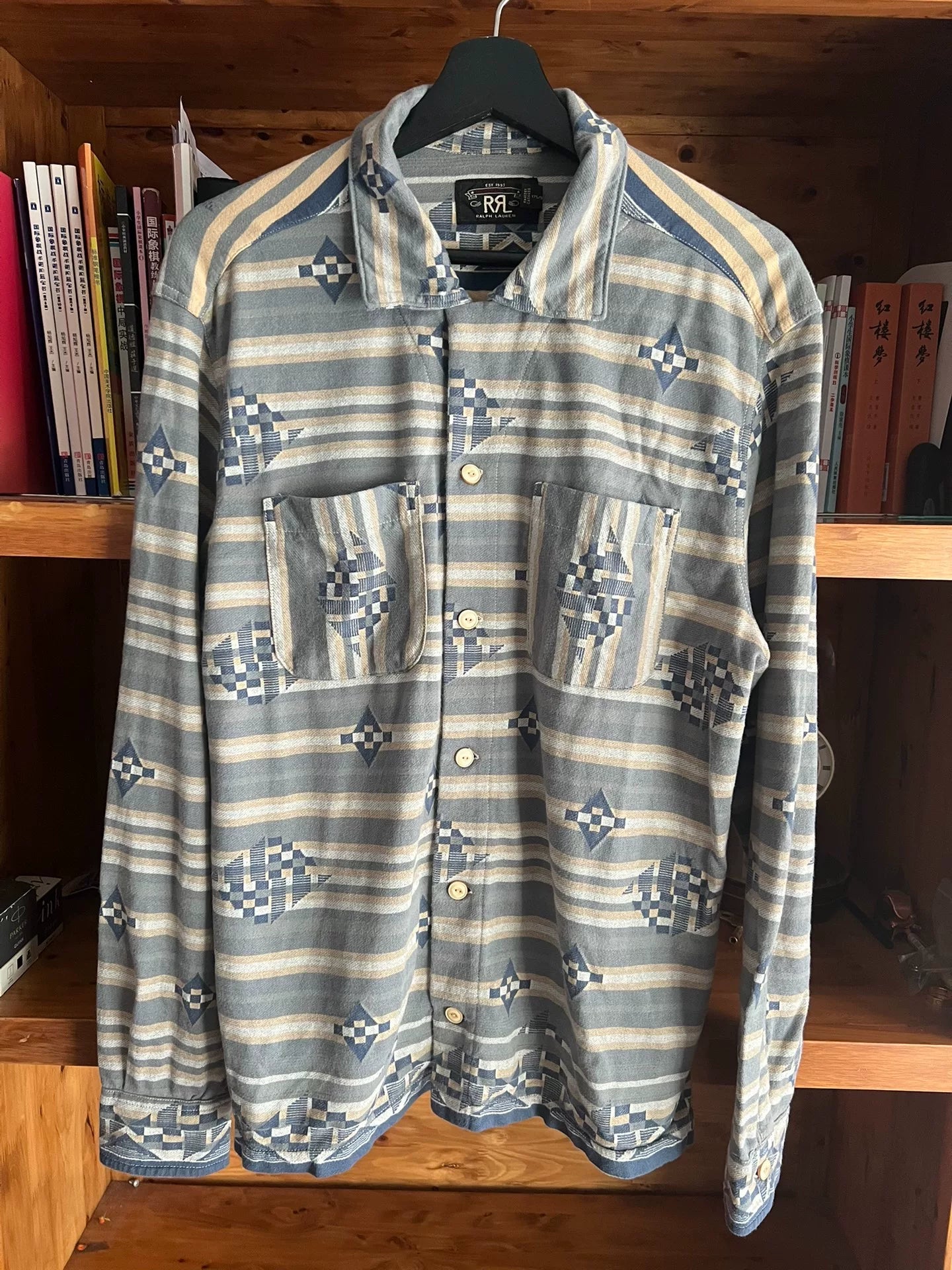 RRL Double RL Woven Camp Long Sleeve Shirt