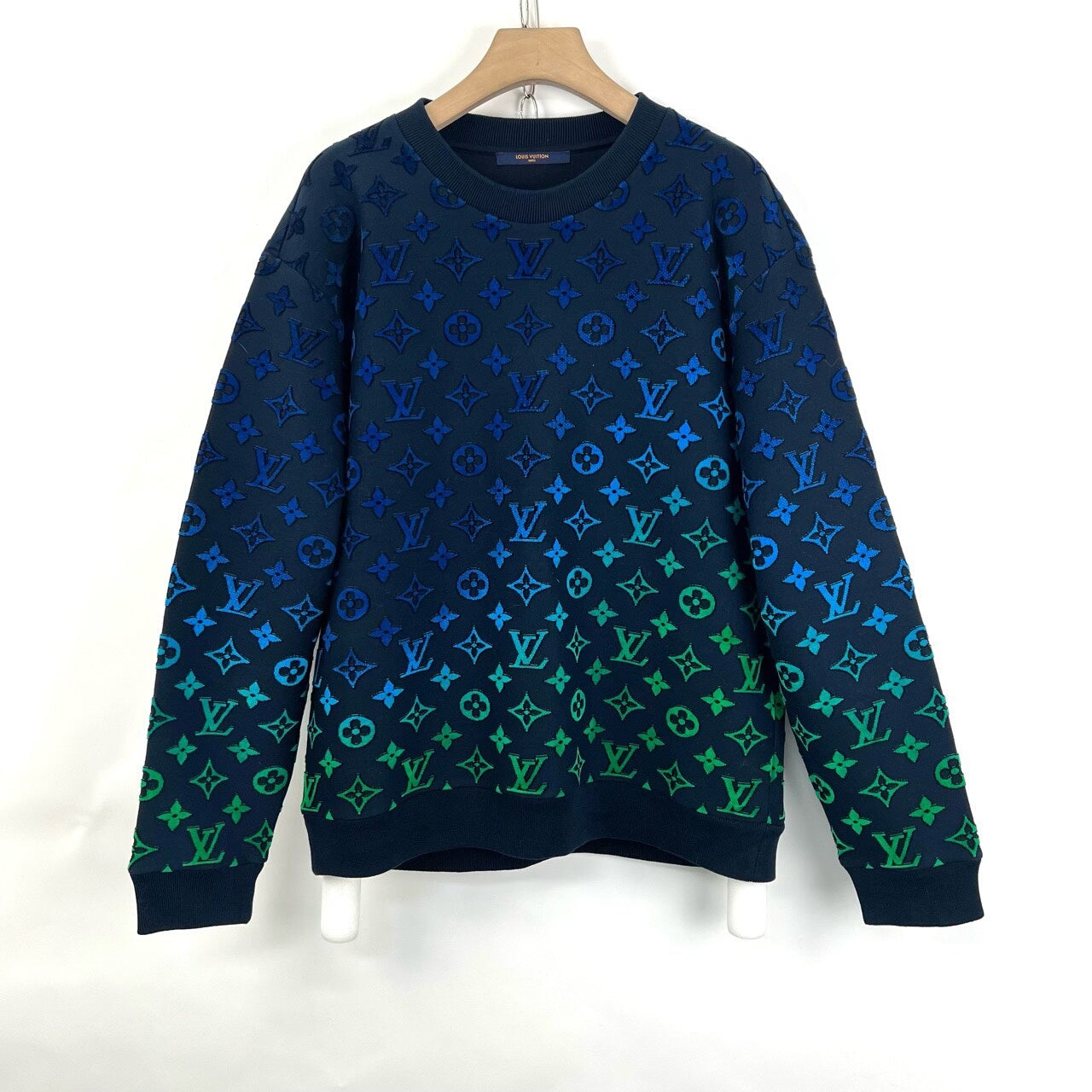Louis Vuitton Blue Green Gradient Print Sweatshirt