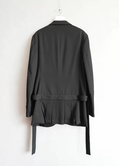Yohji Yamamoto Pleated Wool Coat