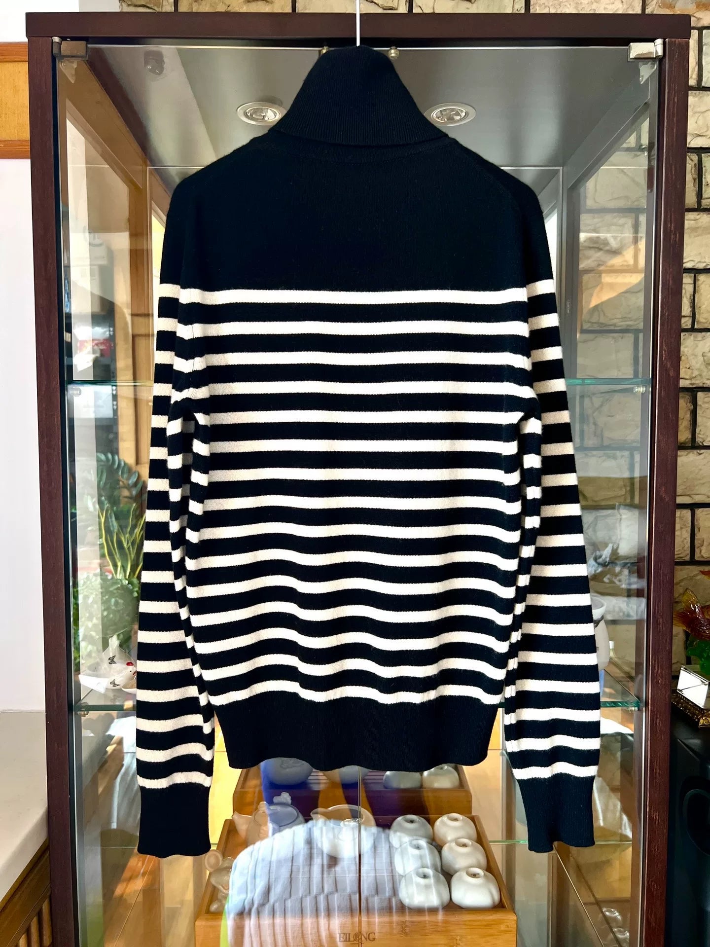 saint laurent black and white striped turtleneck
