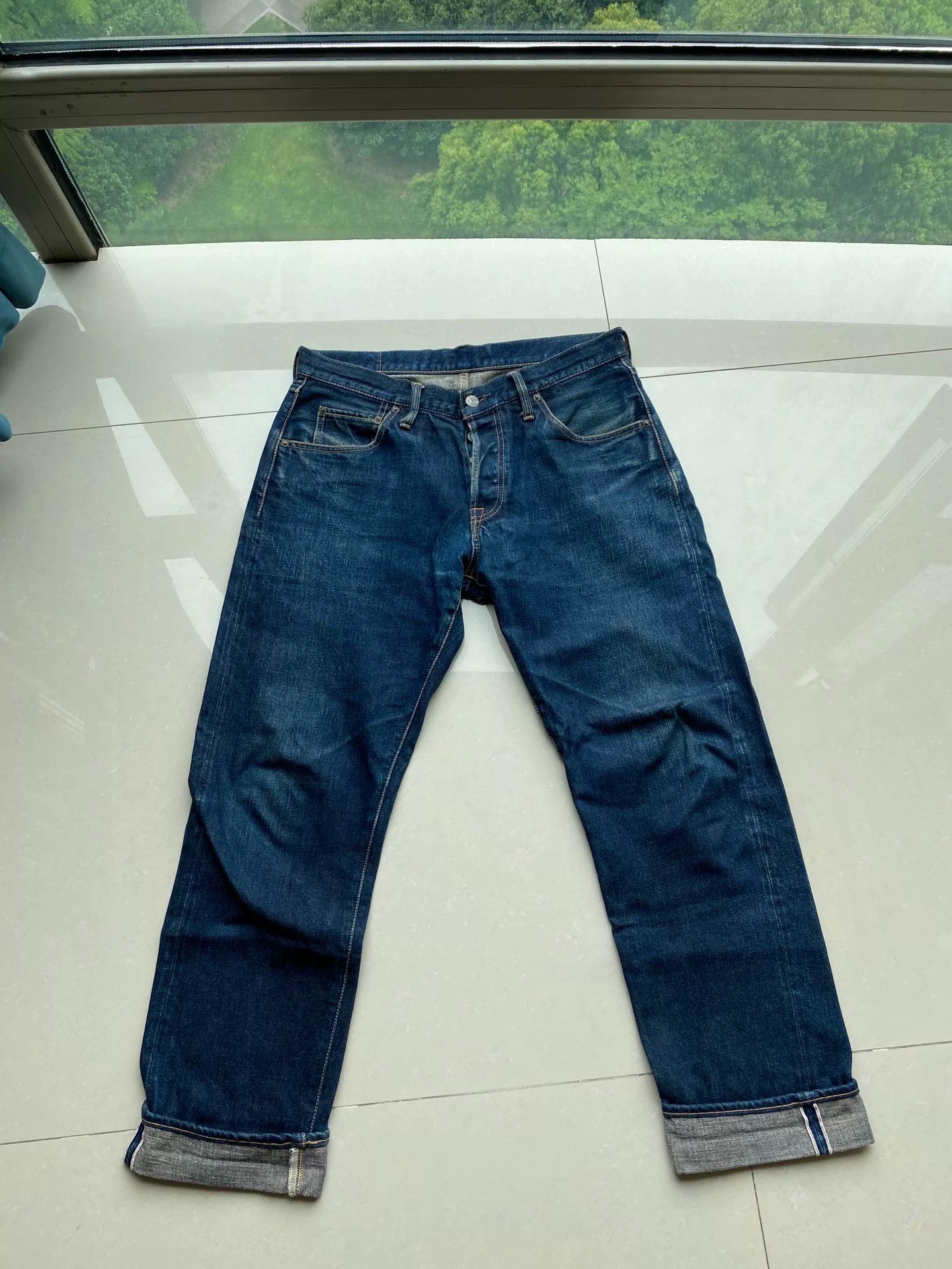 beautiful japanese red ear denim pants