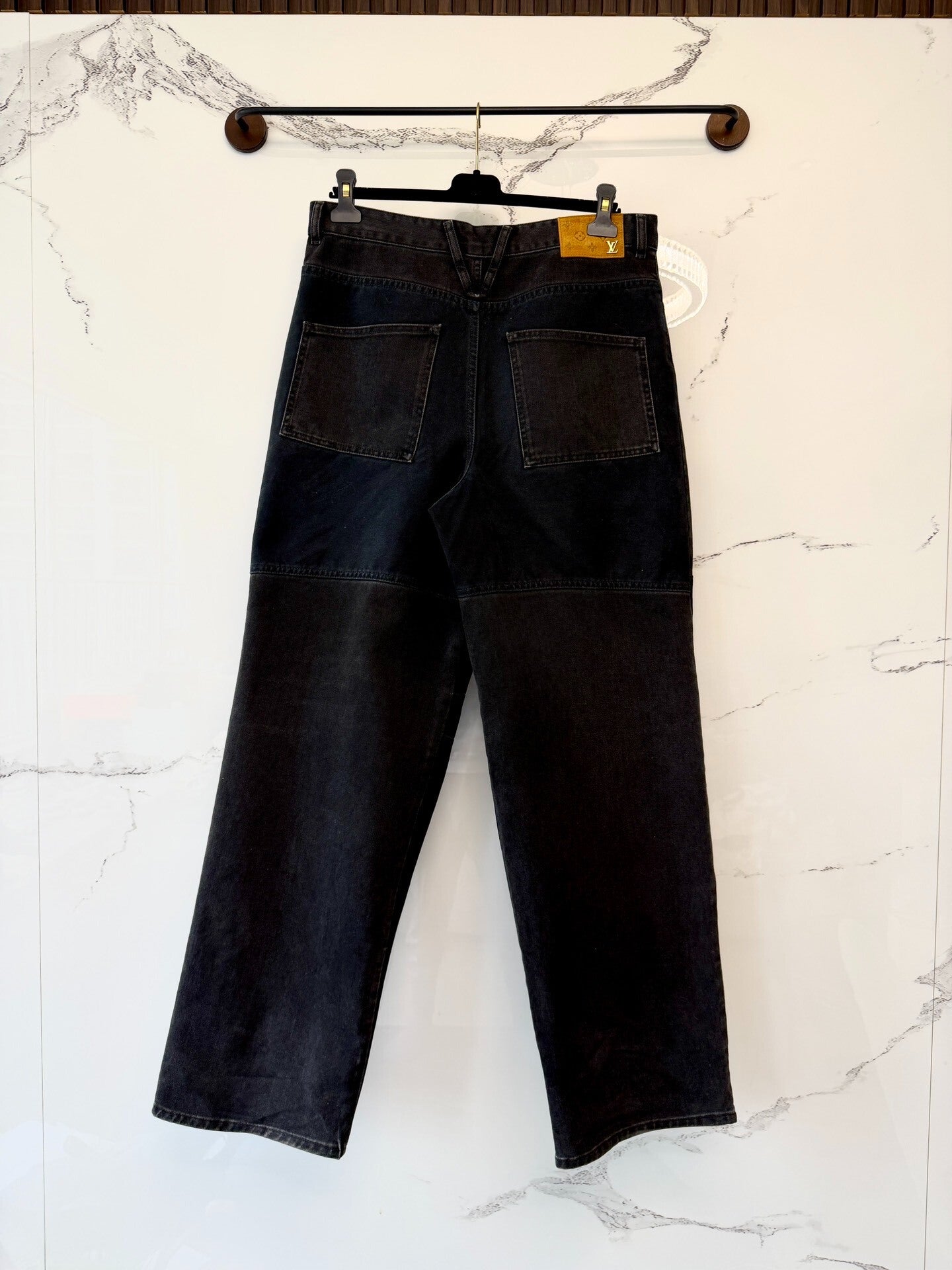 Louis Vuitton Black Wide-Leg Denim Pants