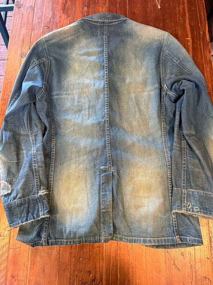 RRL Made in USA Distressed Denim Jacket