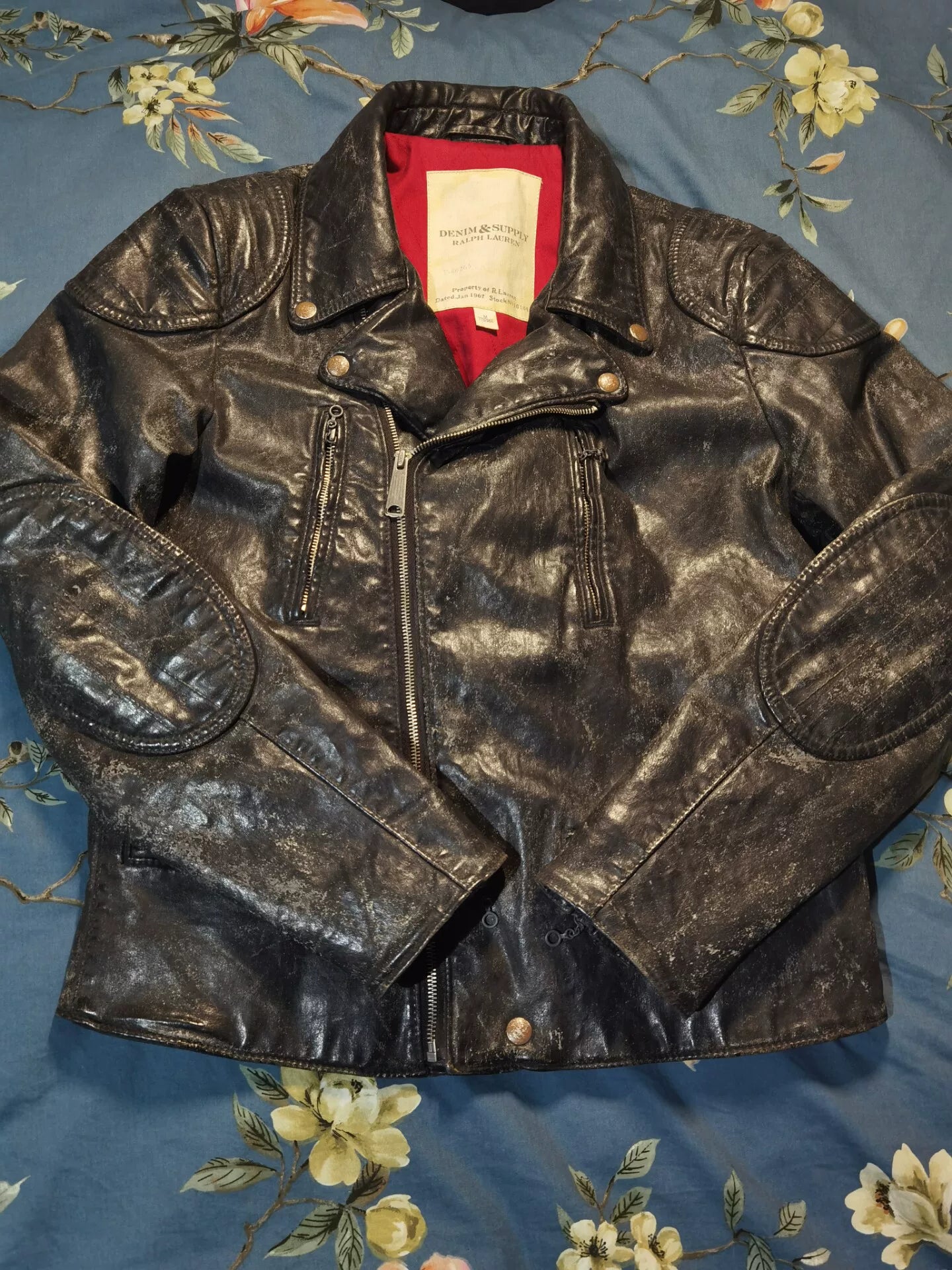 Ralph Lauren Vintage Waxed Tiger Biker Jacket