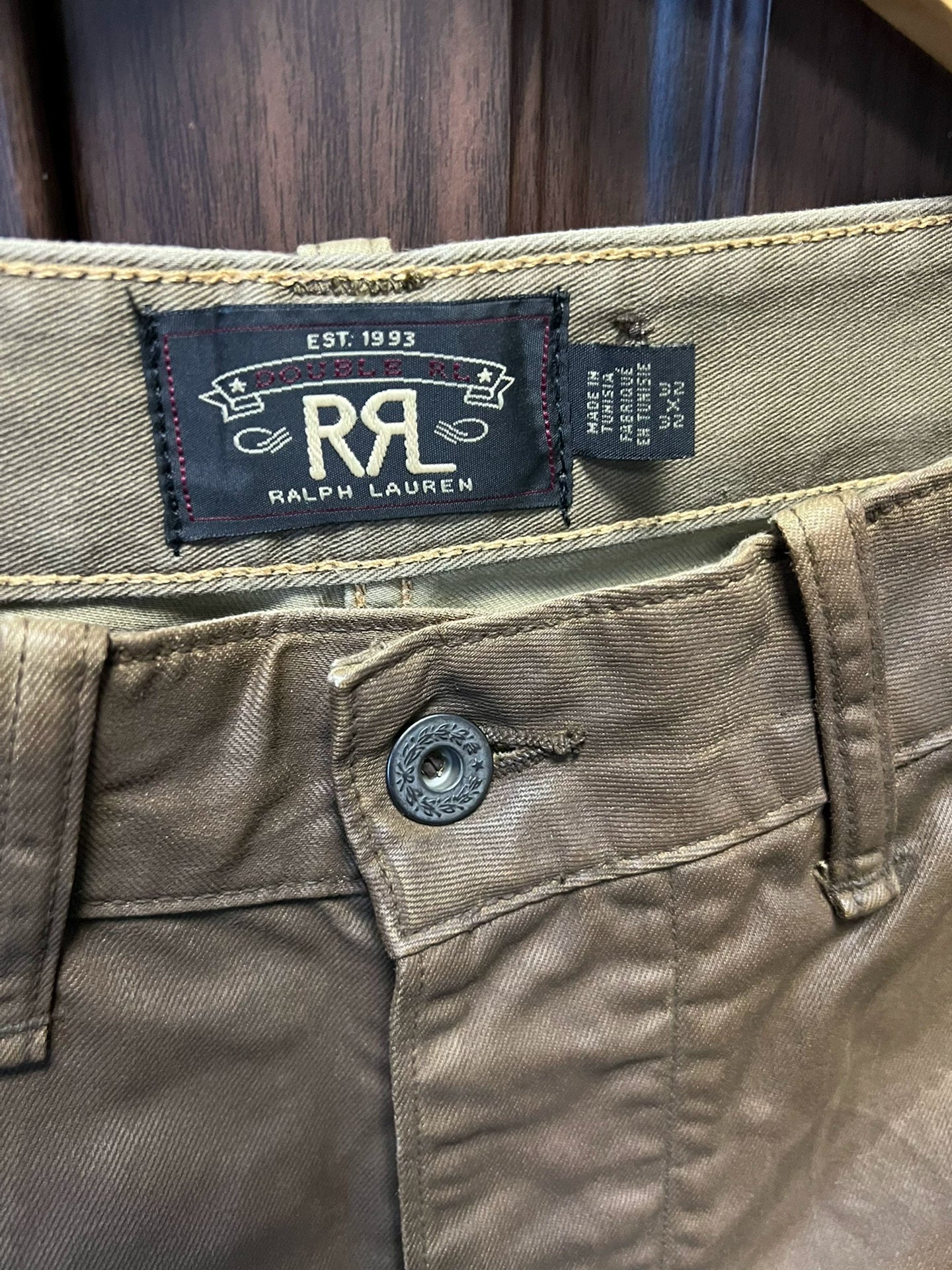 RRL Oil Wax Military Long Pants Denim Jeans