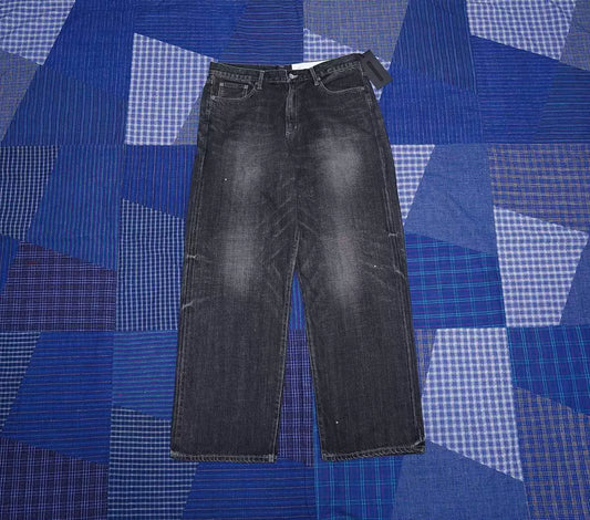 neighborhood washed denim wide pants