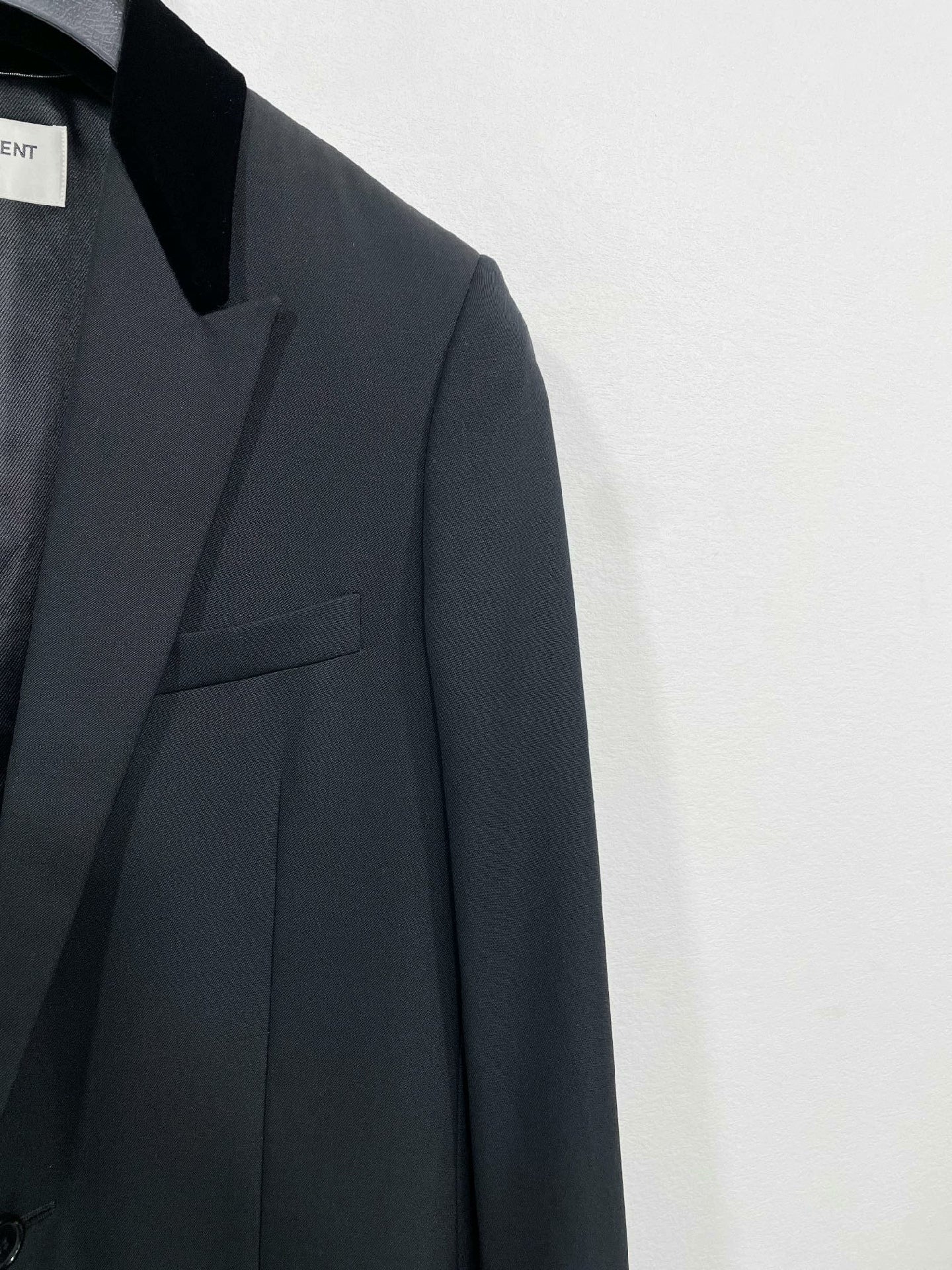 SAINT LAURENT Men's Black Wool Coat