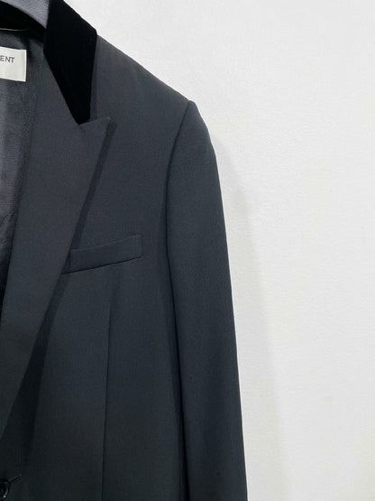 SAINT LAURENT Men's Black Wool Coat