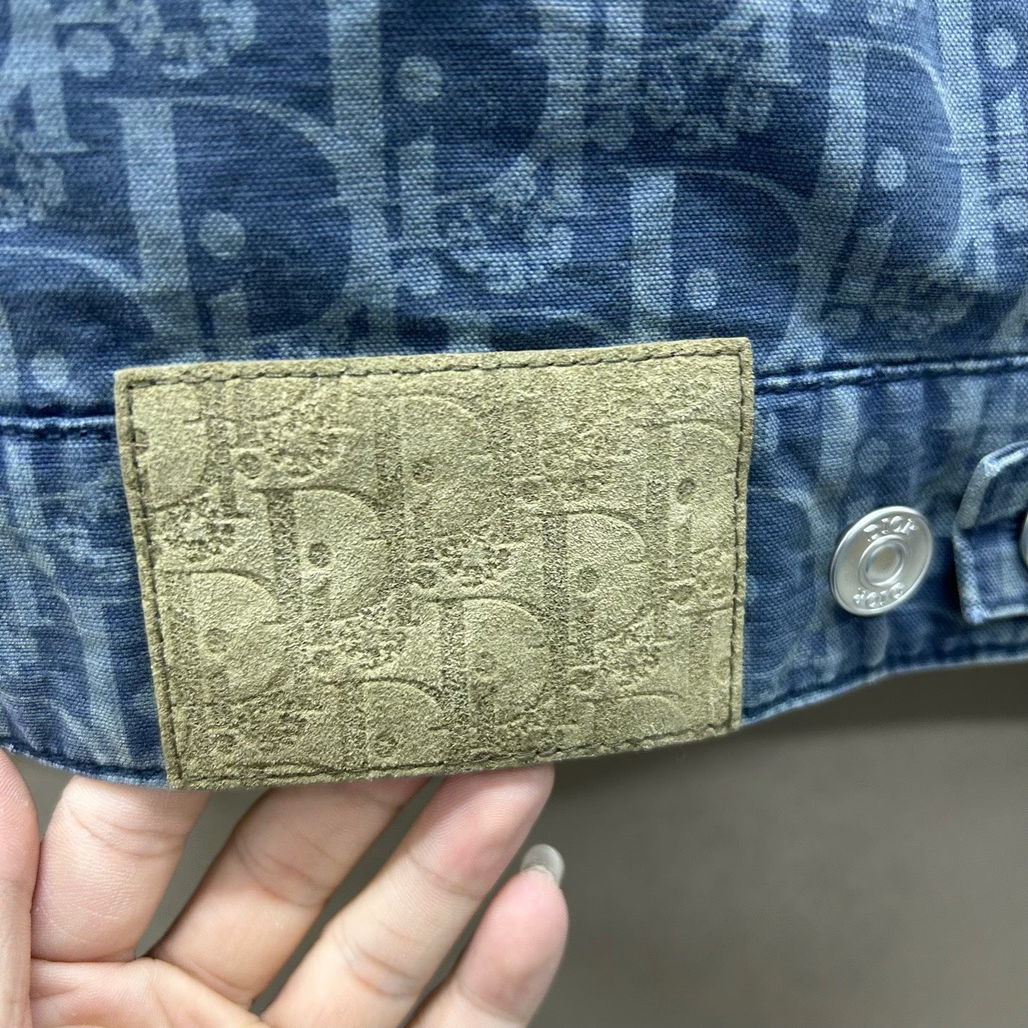 dior cotton logo printed denim jacket
