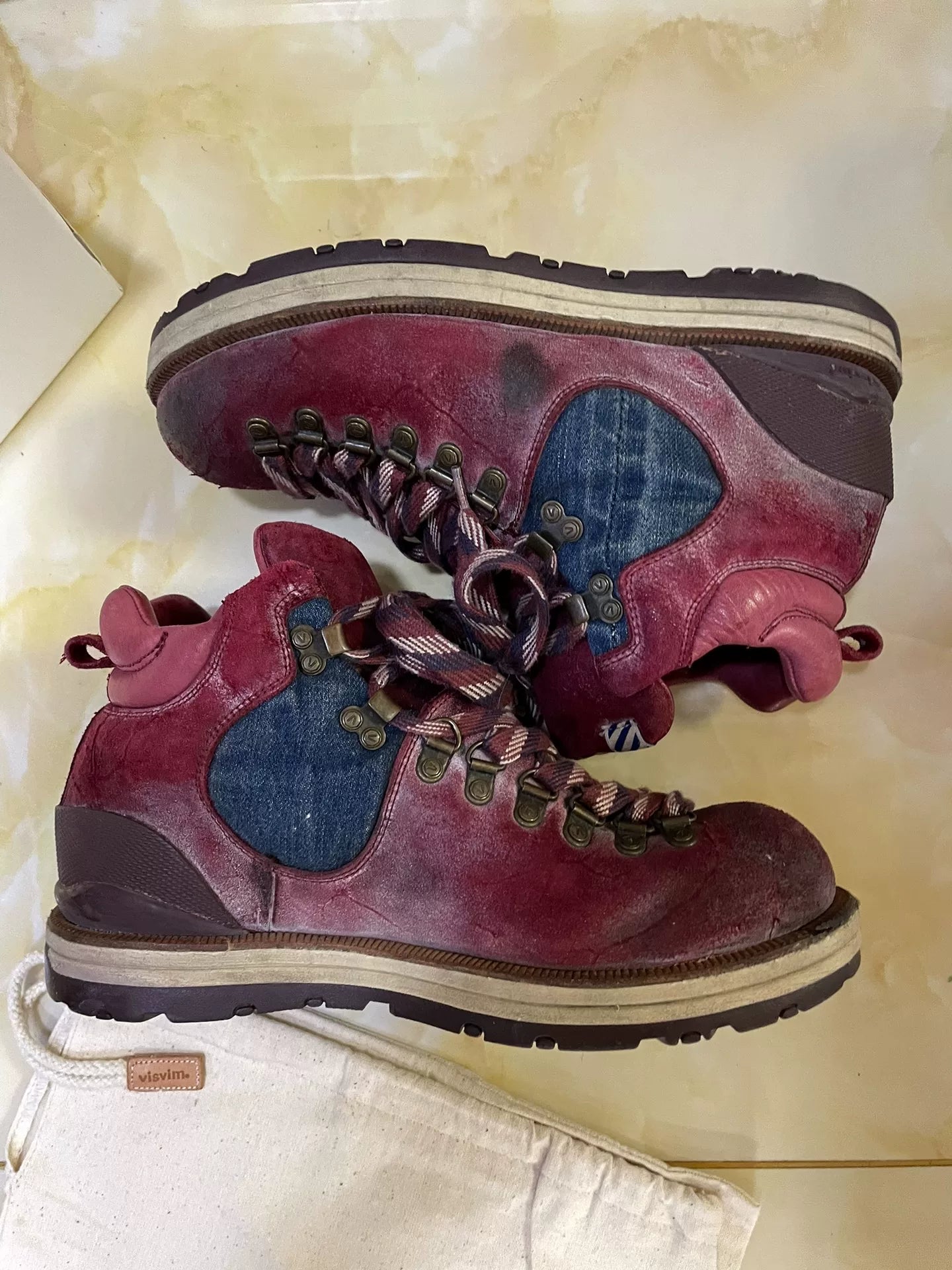 visvim serra washed vintage hiking boots