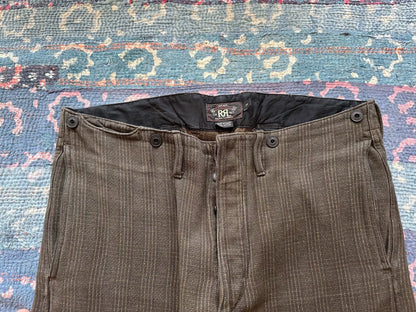 rrl plaid striped casual pants