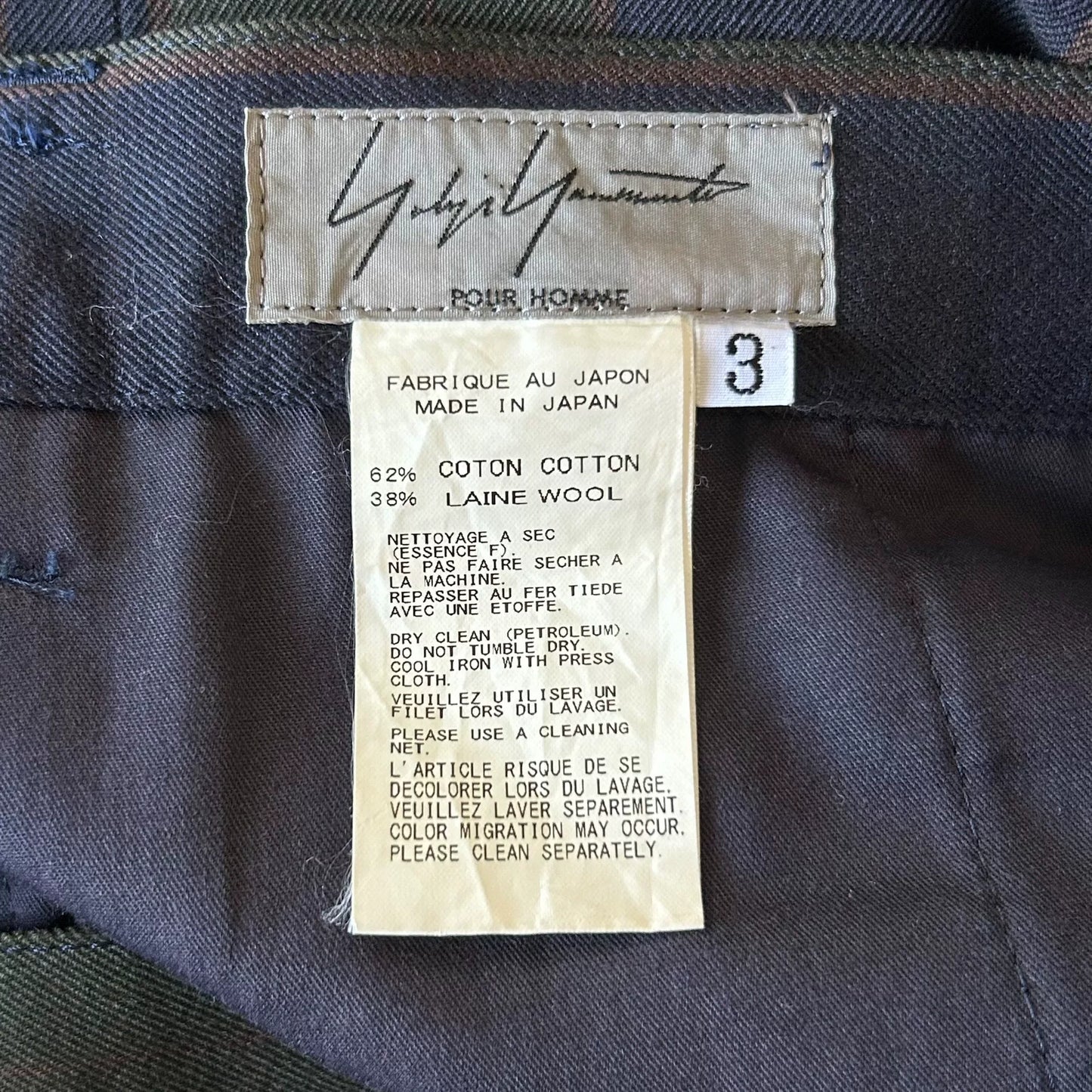 Yohji Yamamoto Wool Plaid Trousers