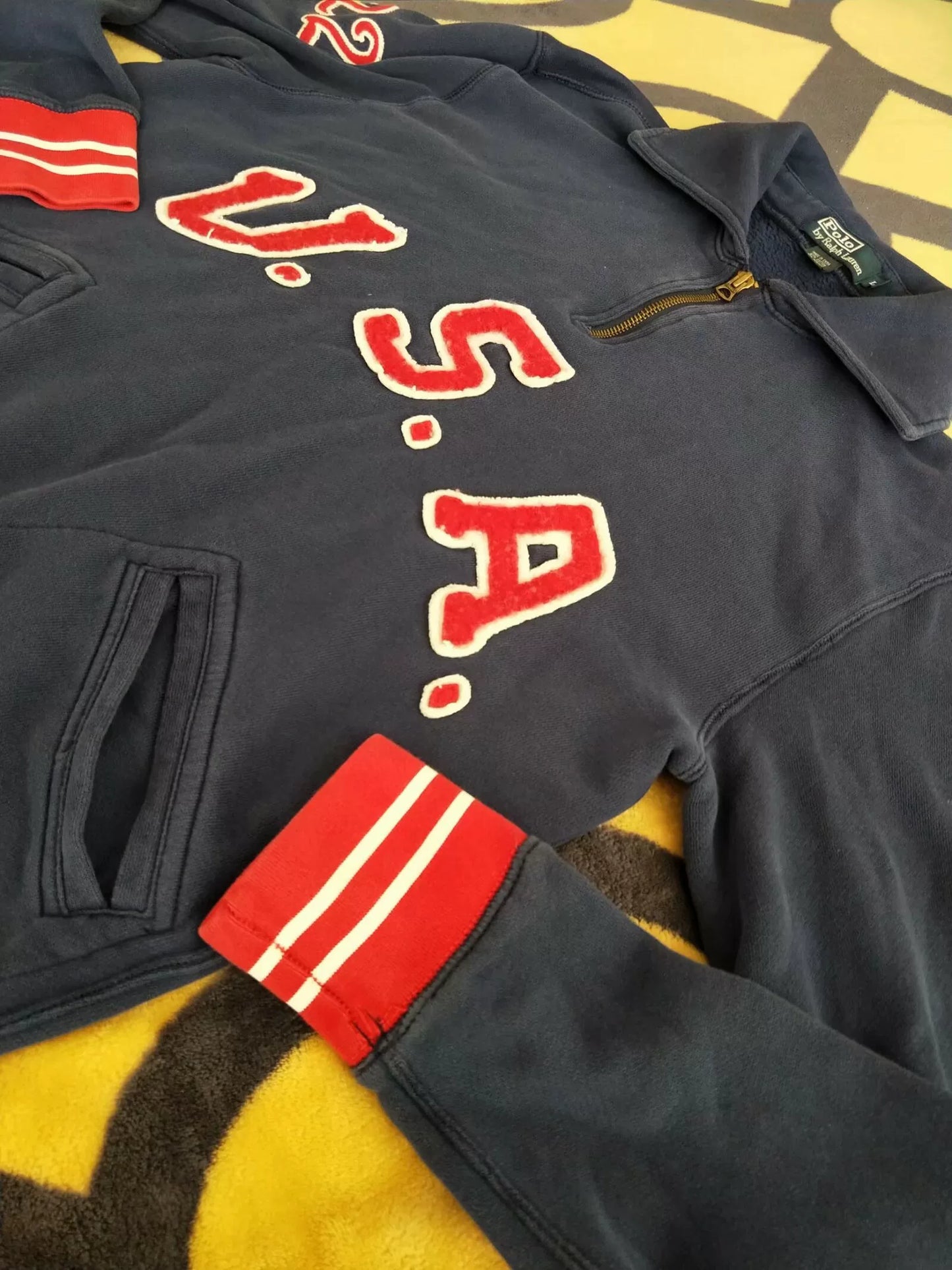 Ralph Lauren Vintage Blue Half-Zip Hoodie