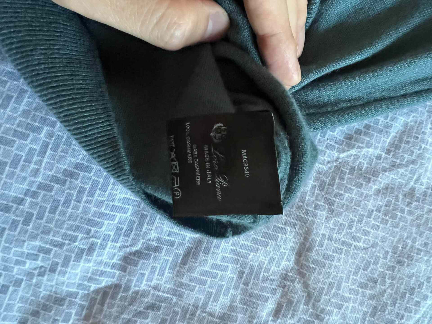 Loro Piana Blue Crewneck Cashmere Sweater