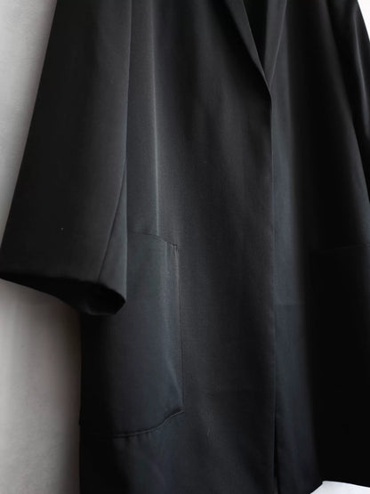 Yohji Yamamoto Black Long Coat Without Buttons