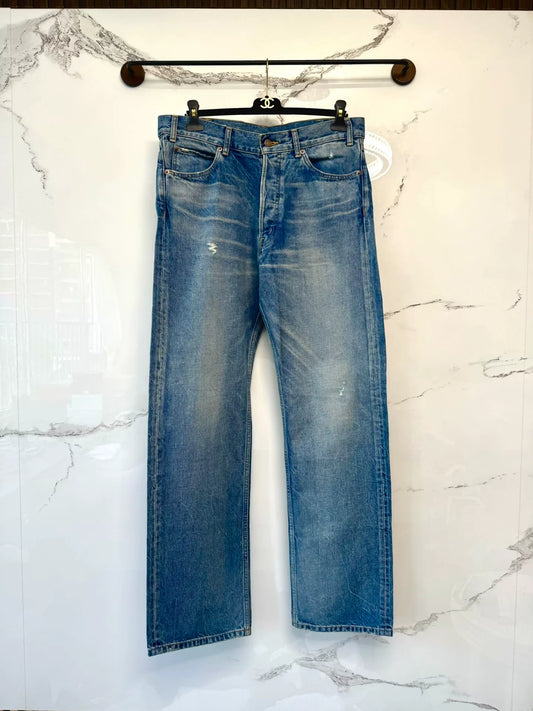 celine blue washed straight leg jeans
