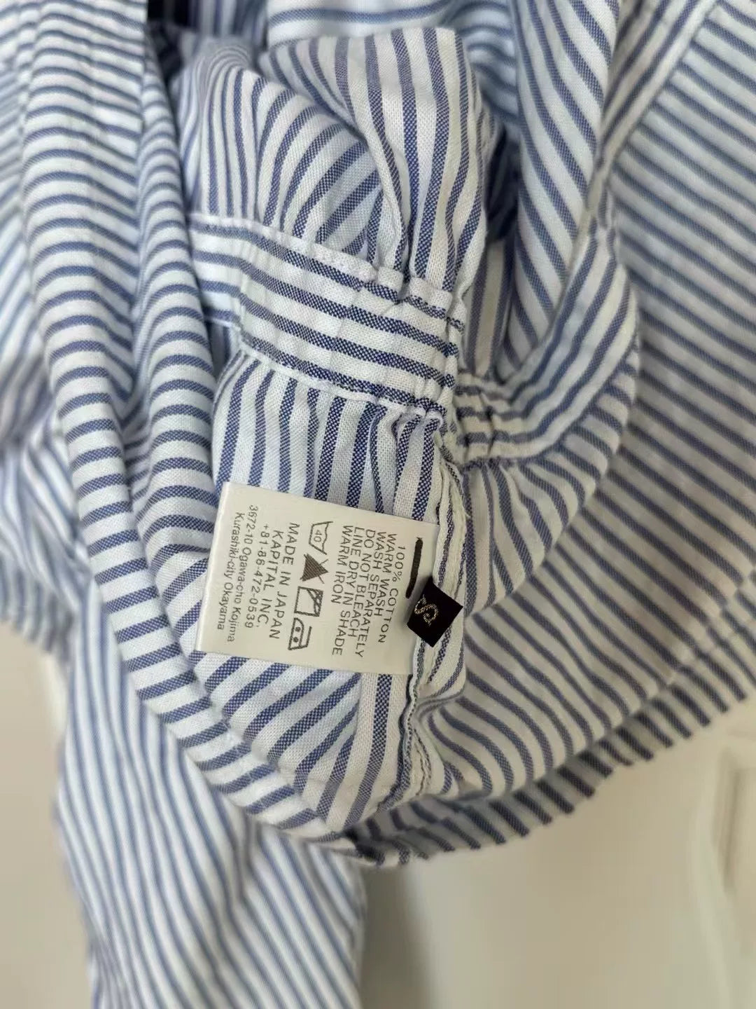 Kapital Navy Stripe Shirt Sweatshirt