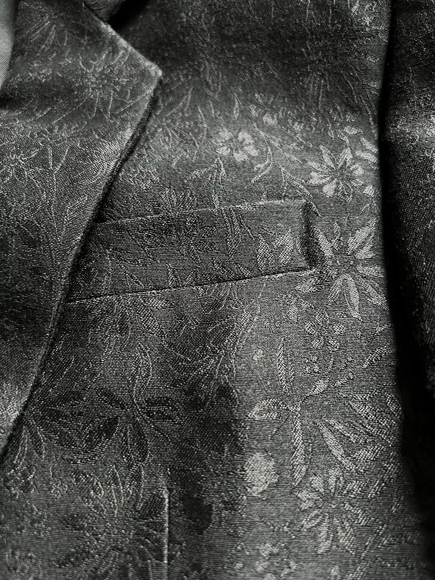 Saint Laurent Black Floral Jacquard Blazer