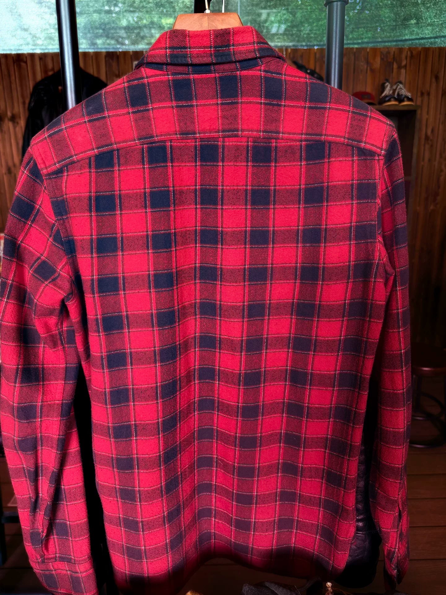 RRL Red Black Plaid Shirt XS