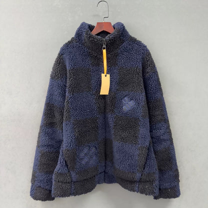 LV Blue and Black Checkerboard Coat