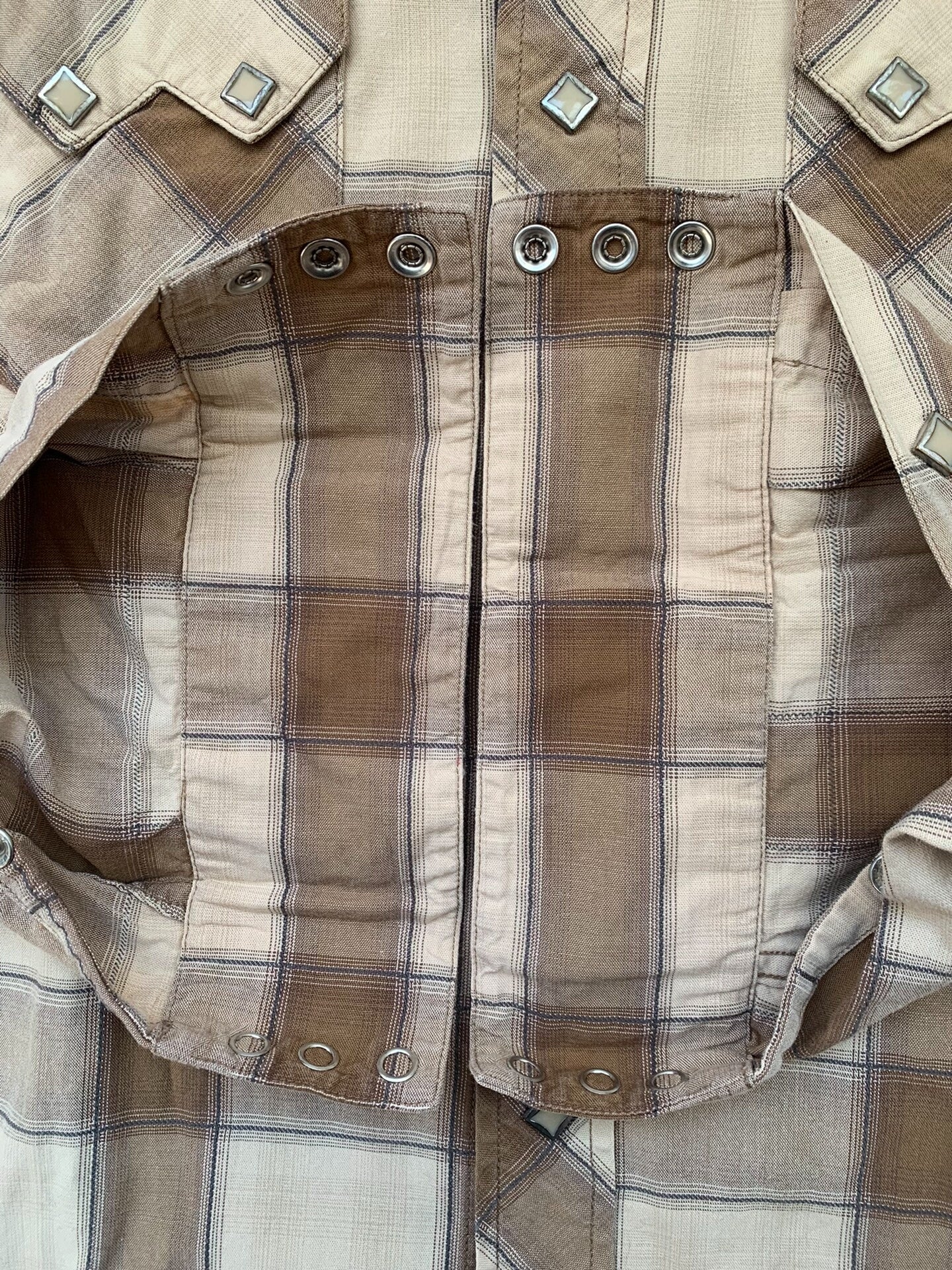 rrl vintage plaid western shirt