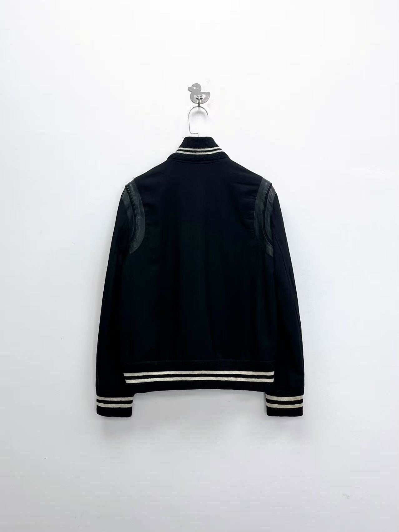 black and white striped baseball jacket