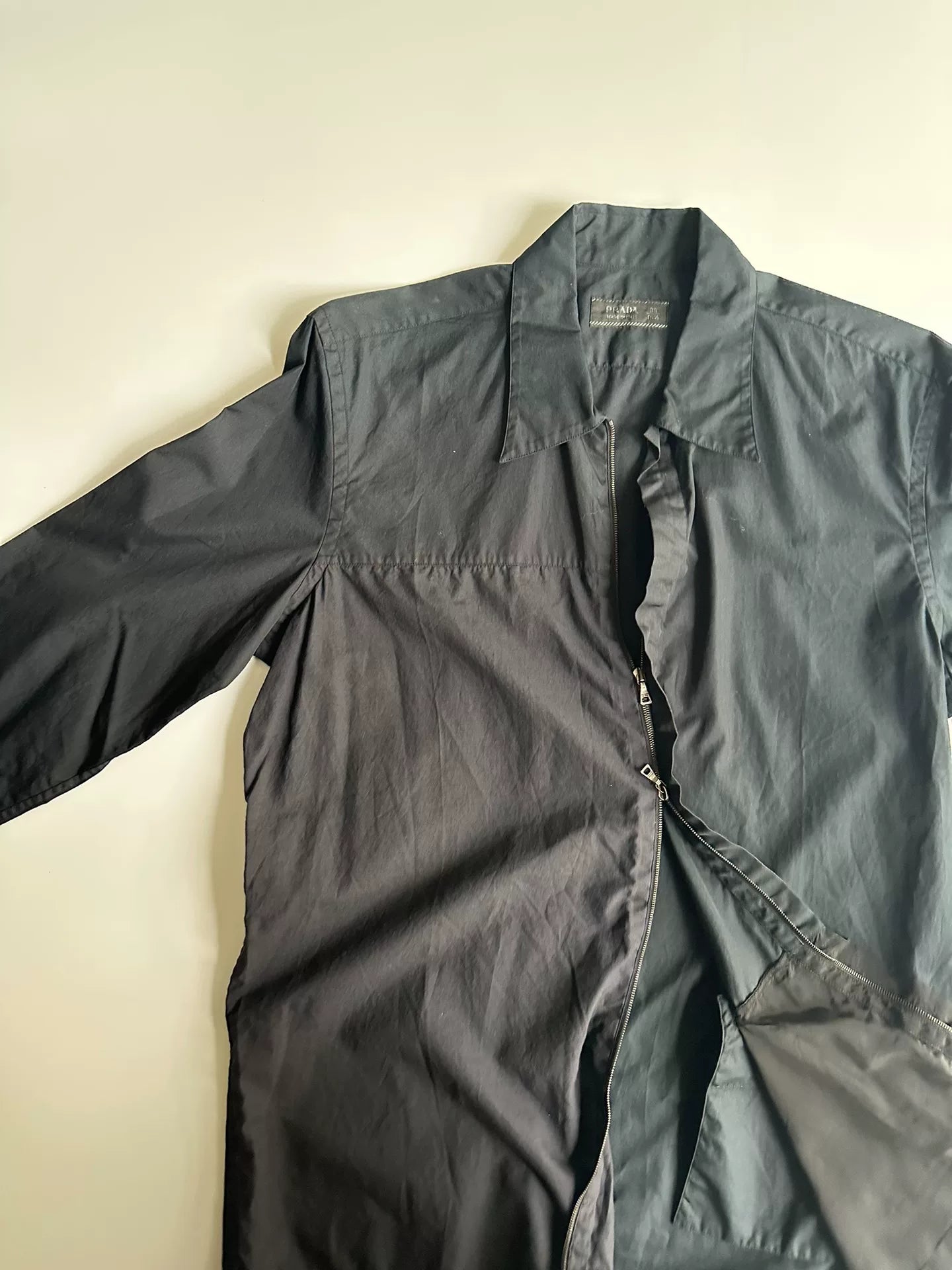 Prada Mixed Fabric Zip Shirt